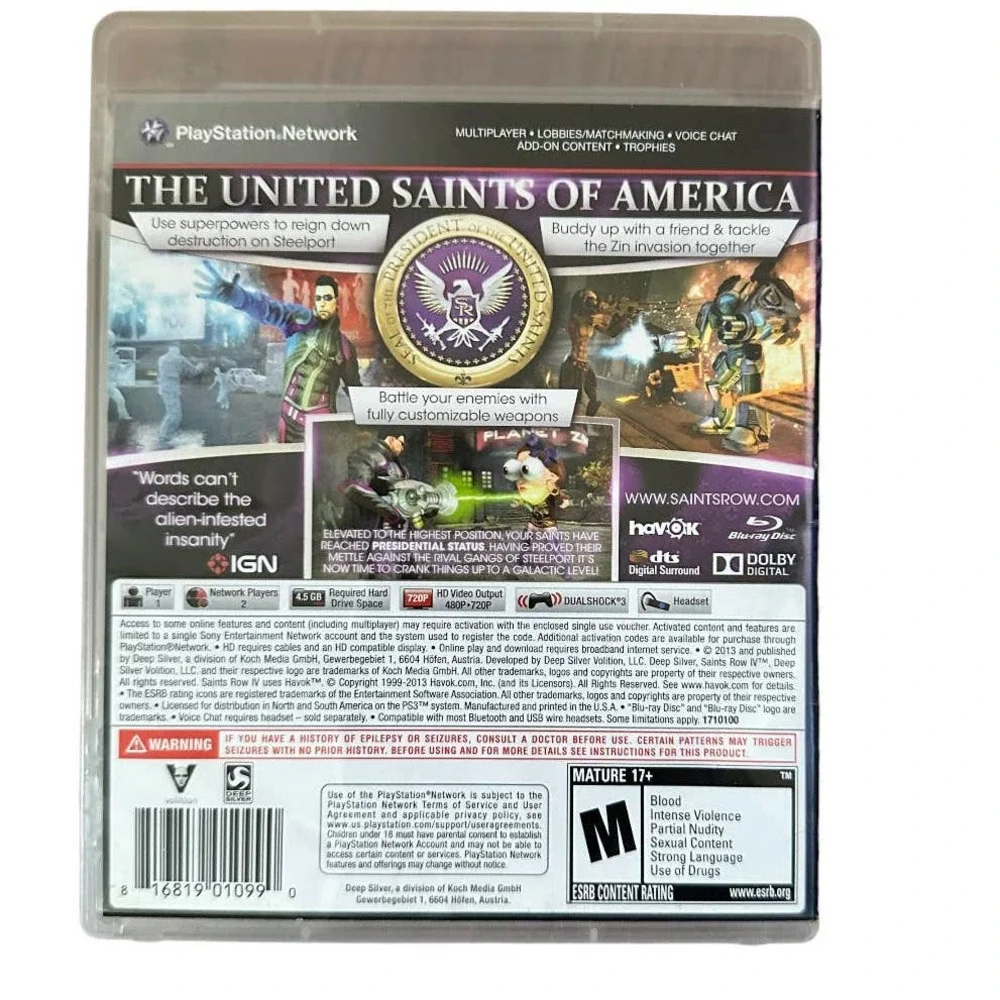 SAINTS ROW IV GAME FOR PS3